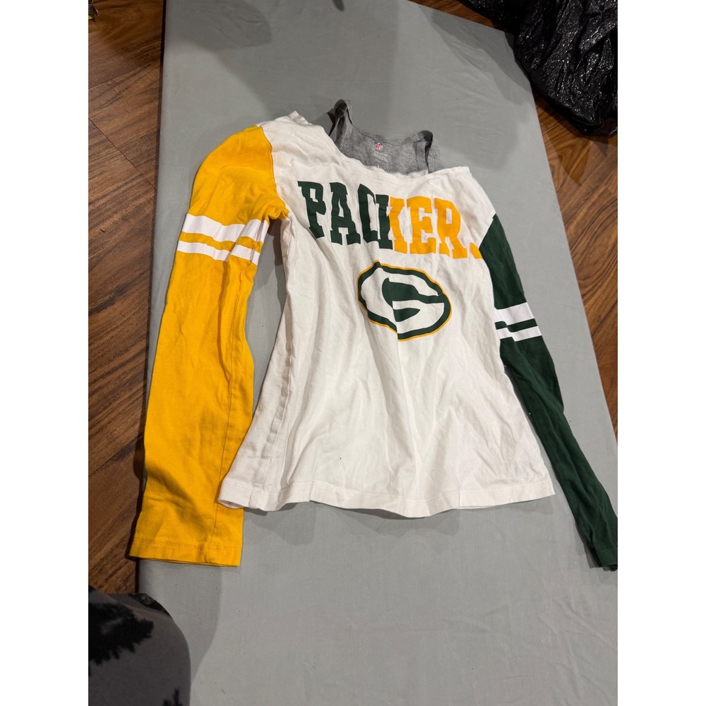 Gameday Youth NFL Green Bay Packers Long Sleeve Shirt XL White Green Yellow